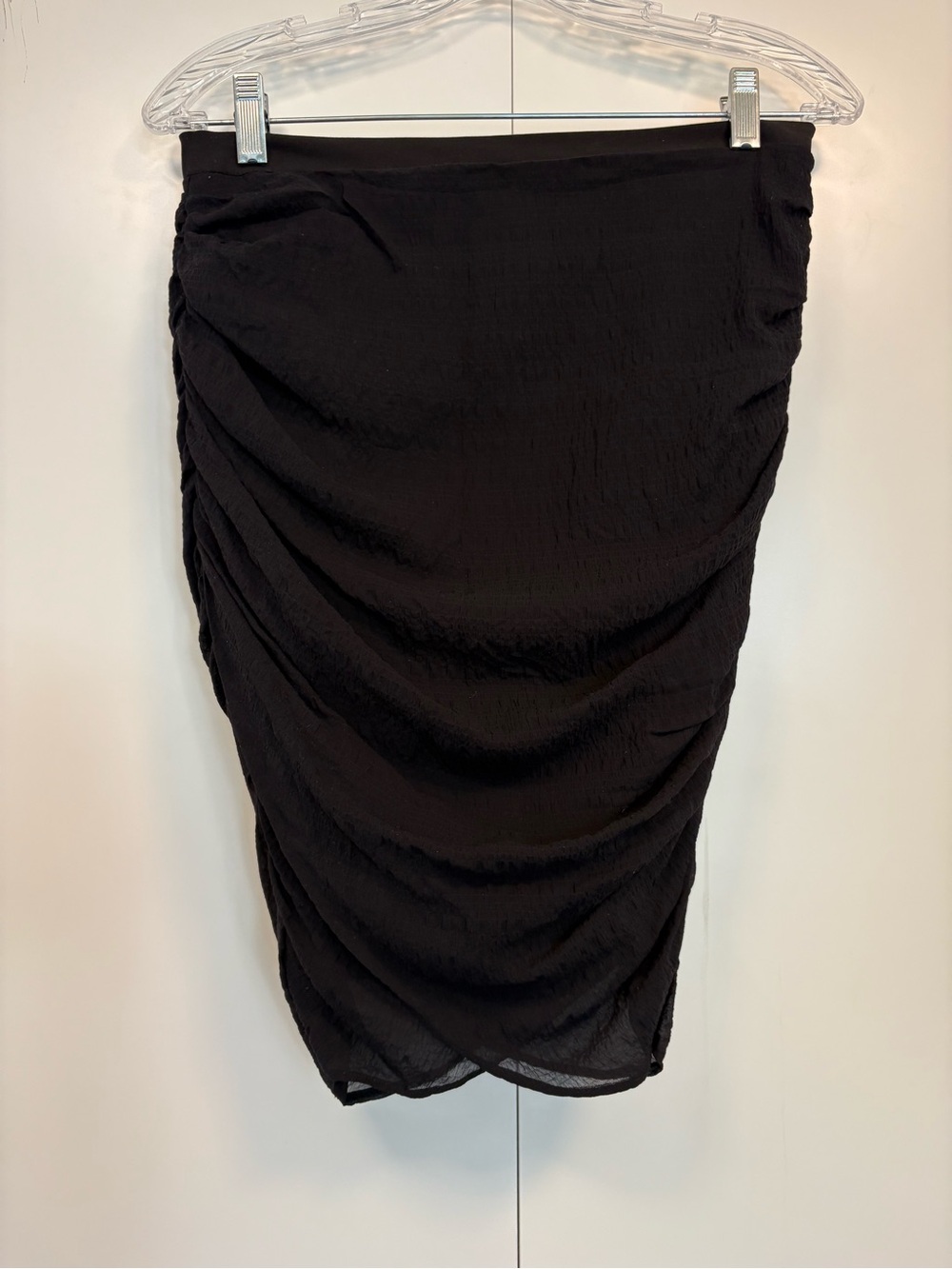 Daniela Corte Boston Black Ruched Silk Strapless Top M